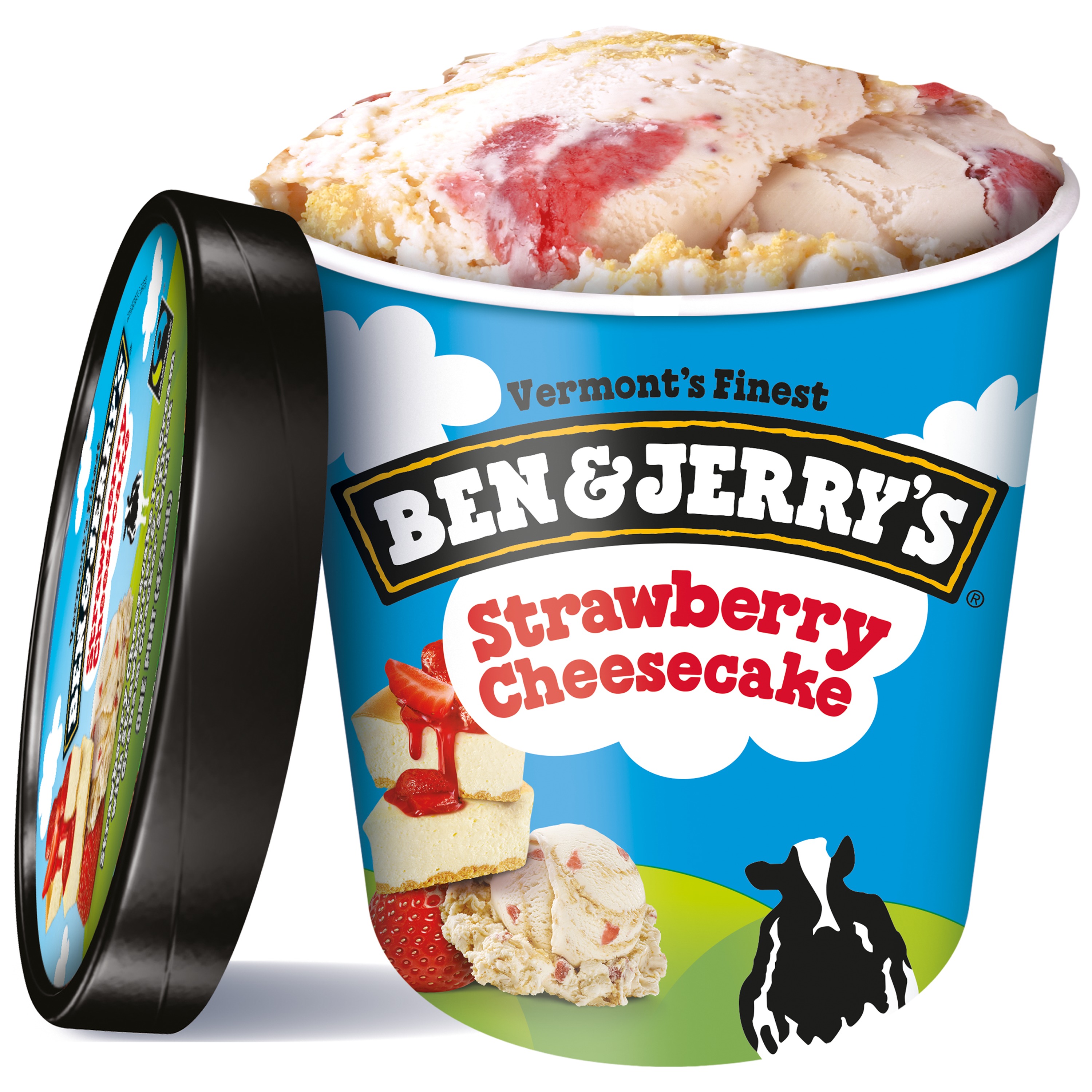 Order Ben & Jerry's Strawberry Cheesecake Pint food online from The Ice Cream Shop store, Diamond Springs on bringmethat.com