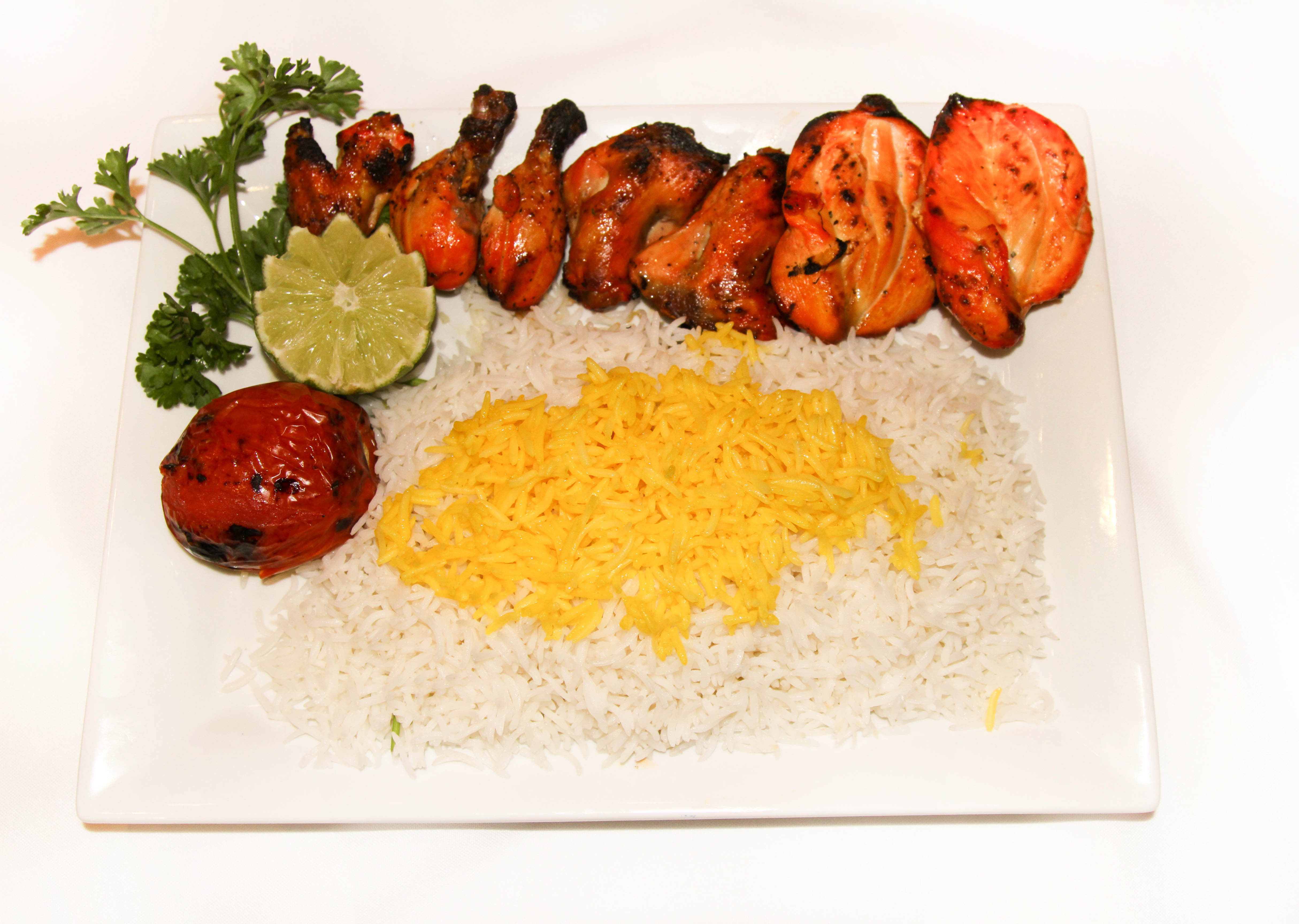 Order Cornish Hen Kabob food online from Shaherzad Restaurant store, Los Angeles on bringmethat.com