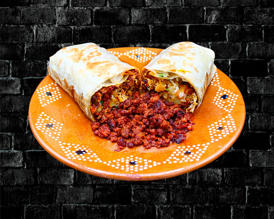 Order Chorizo Breakfast Burrito food online from Rivas Mexican Grill#4 store, Henderson on bringmethat.com