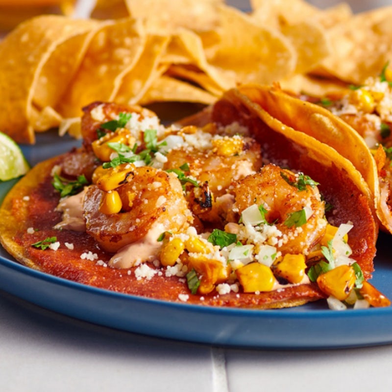 Order Mexican Street Corn Shrimp Taco (a la carte) food online from Rubio's store, Chandler on bringmethat.com
