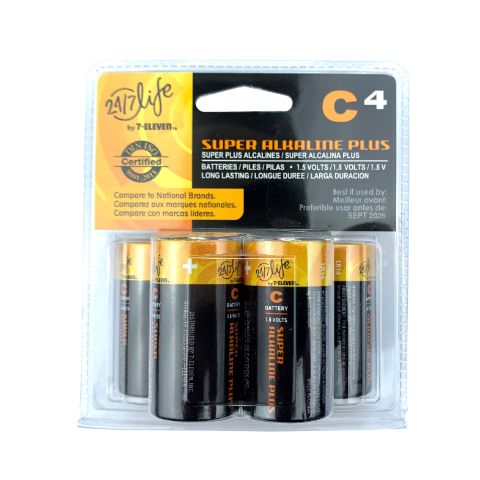 Order 7-Eleven C Batteries 4 Pack food online from 7-Eleven store, Charlotte on bringmethat.com