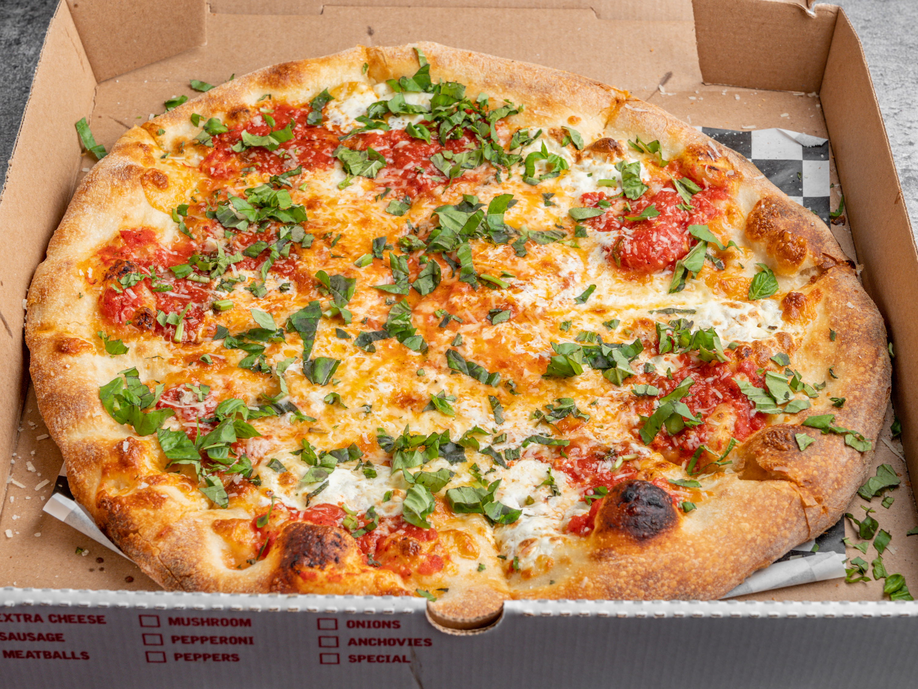 Order Traditional Margherita Pizza food online from 3 Brothers of RVC store, Rockville Centre on bringmethat.com