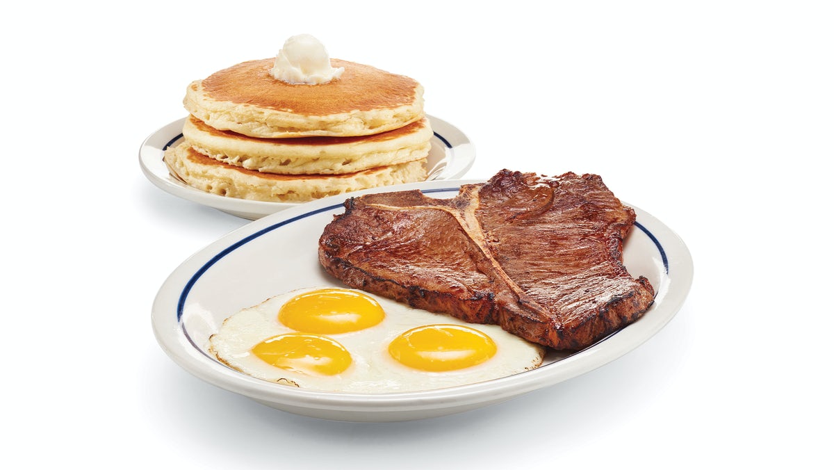 Order T-Bone Steak & Eggs food online from Ihop store, Elkhart on bringmethat.com
