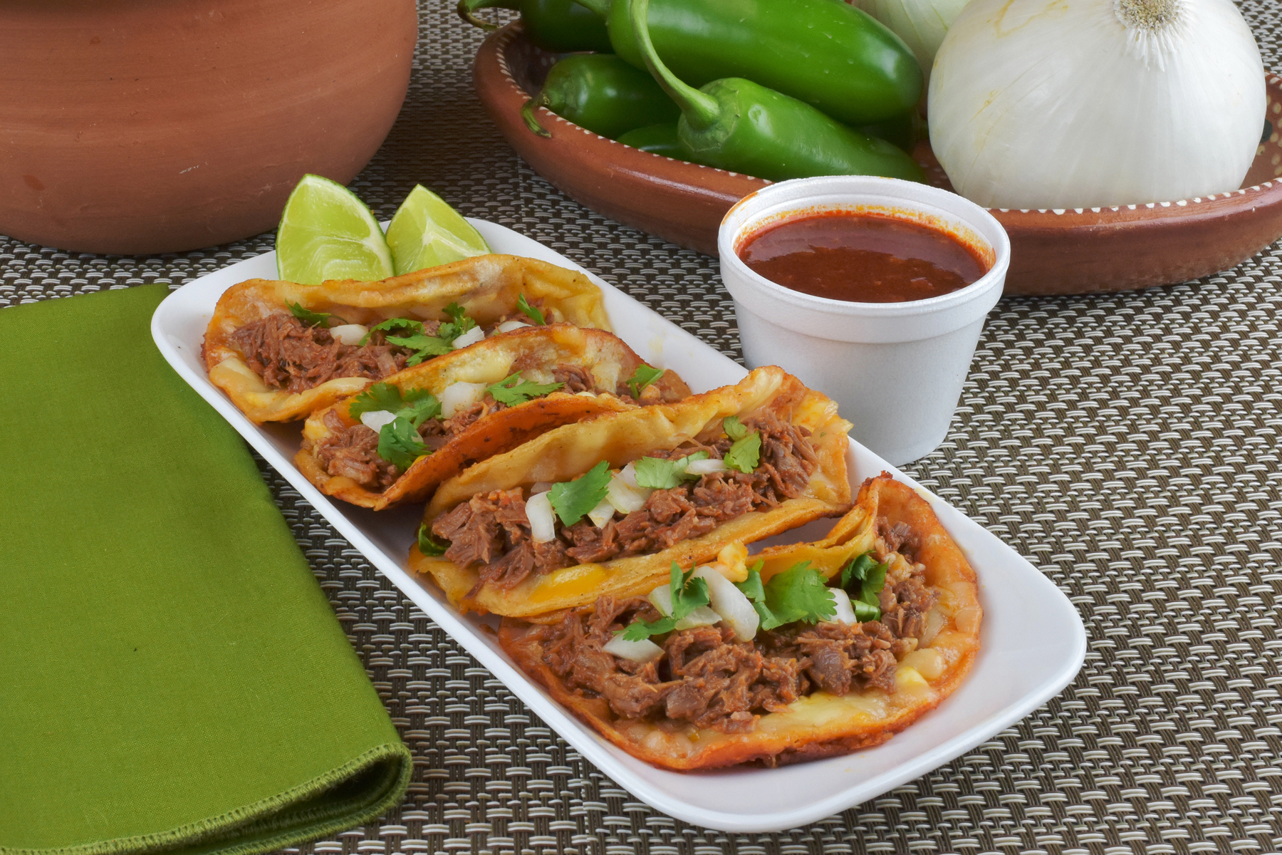 Order Birria Tacos Plate food online from Chavira Market store, Las Cruces on bringmethat.com