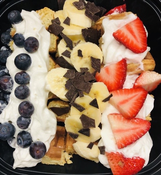 Order Belgium waffle flight food online from Deja Brew store, Boston on bringmethat.com