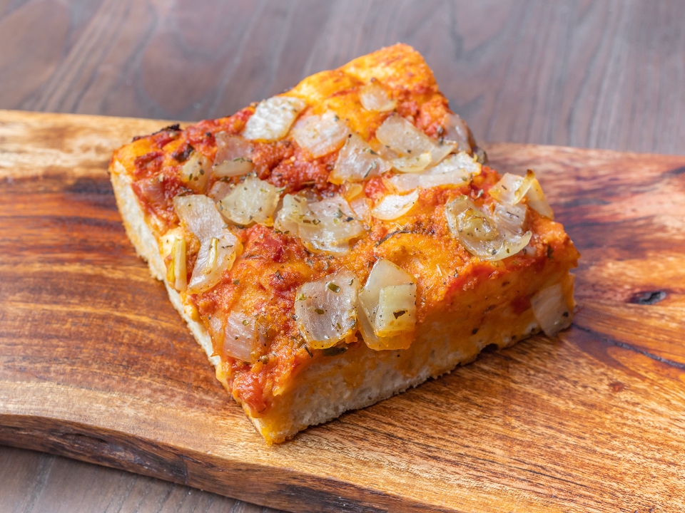 Order Sfincione Slice food online from Tutto Calcio Espresso Bar & Giovanna's Kitchen store, Queens on bringmethat.com
