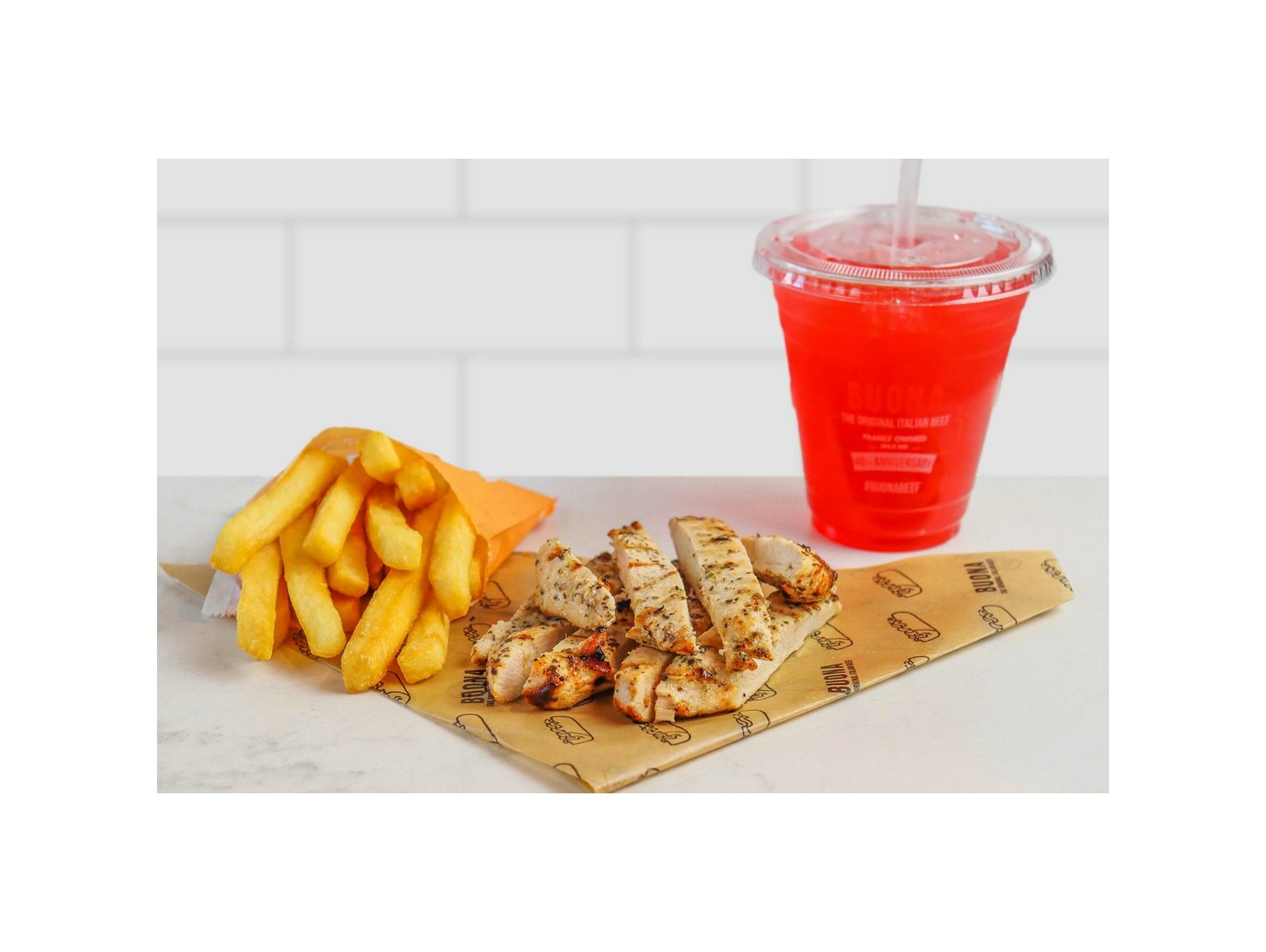 Order Kid's All-Natural Grilled Chicken Tenders food online from Buona Beef store, Bolingbrook on bringmethat.com