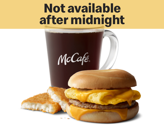 Order Sausage Egg Cheese Bagel Meal food online from Mcdonald store, Virginia Beach on bringmethat.com