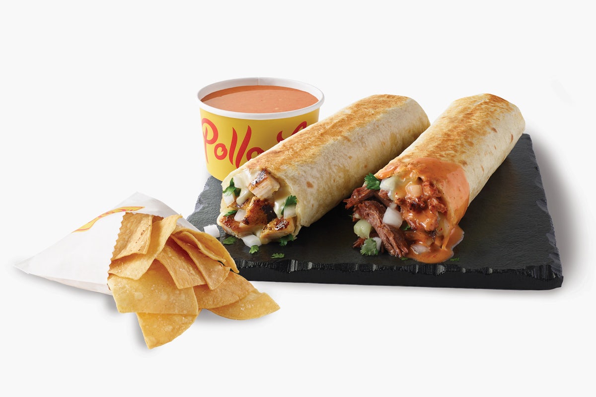 Order 2 (1) Fire-grilled Chicken & (1) Shredded Beef Burrito Grillers food online from El Pollo Loco store, Las Vegas on bringmethat.com