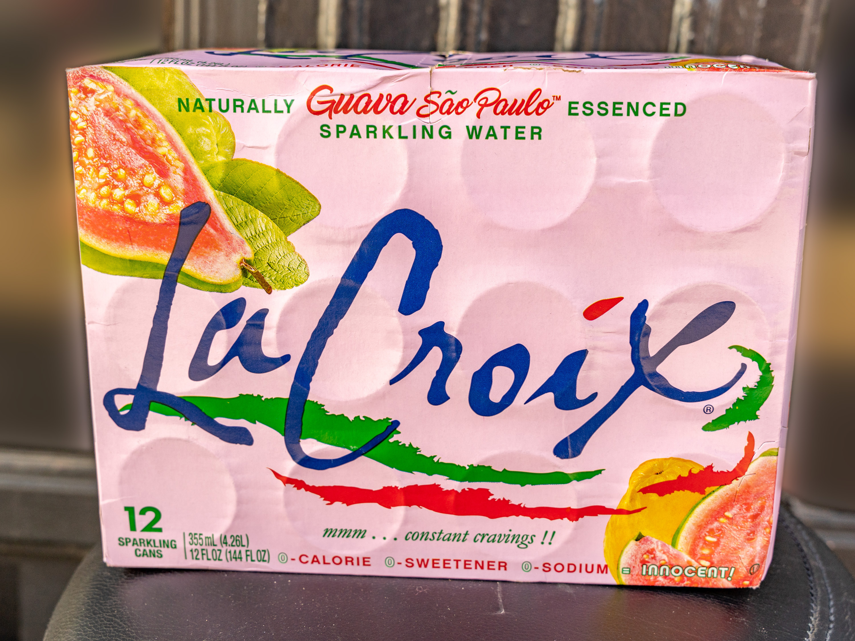 Order Lacroix Guava-Soopaule Sparkling Water - 12pk can food online from Grocery Shopping Center store, Brooklyn on bringmethat.com
