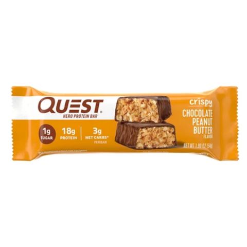 Order Quest Hero Crispy Protein Bar Chocolate Peanut Butter 1.90oz food online from 7-Eleven store, Arlington on bringmethat.com