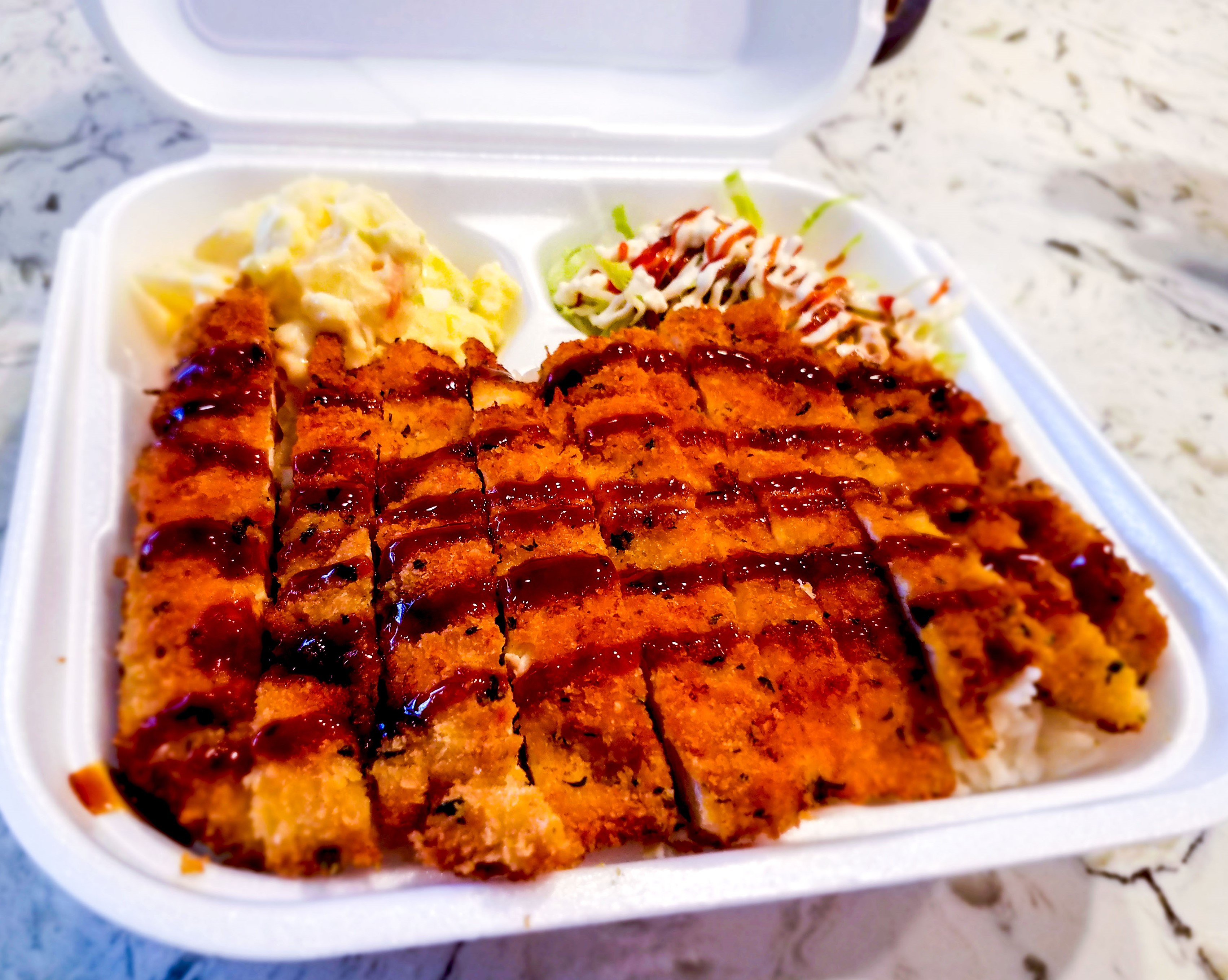 Order Chicken Katsu Plate with 3 sides food online from Chefs Kitchen To-Go store, Moreno Valley on bringmethat.com