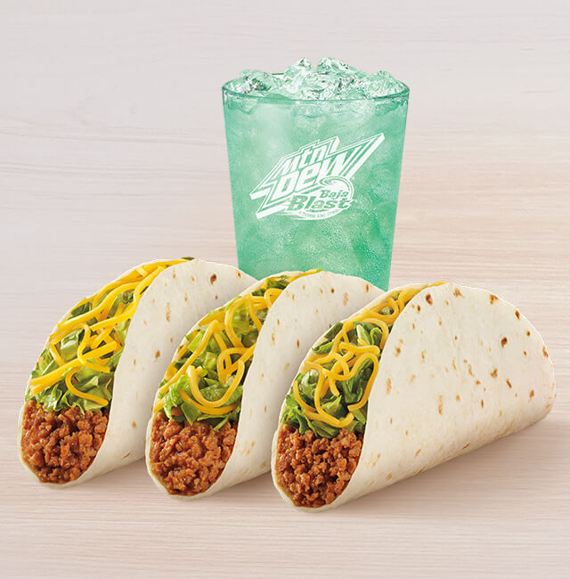 Order 3 Soft Tacos Combo food online from Taco Bell store, Cibolo on bringmethat.com
