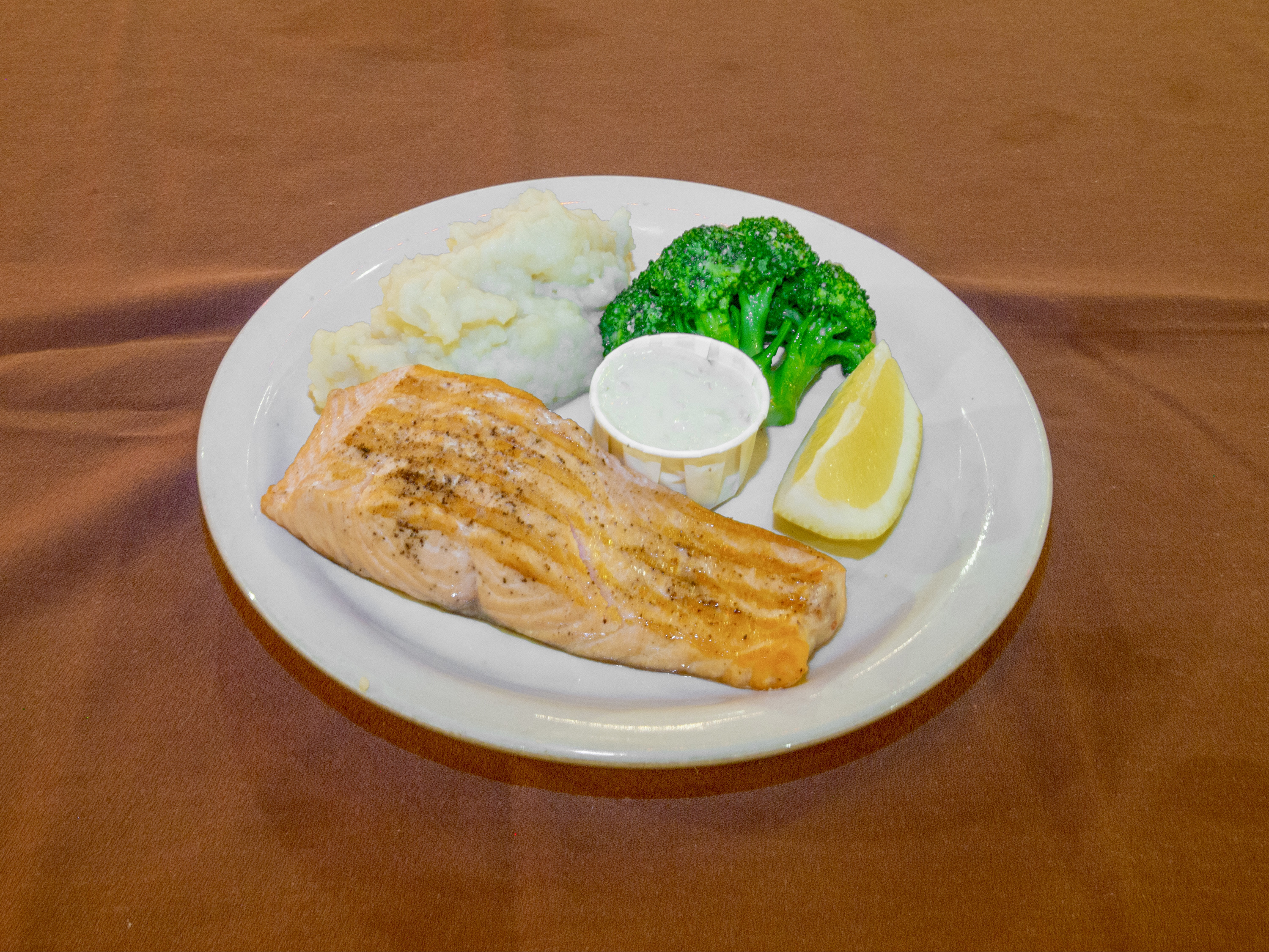 Order Broiled Salmon food online from Hms Bounty store, Los Angeles on bringmethat.com