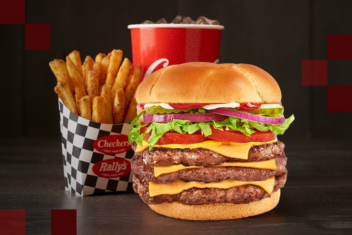 Order Triple Big Buford® Combo food online from Checkers store, Linthicum Heights on bringmethat.com