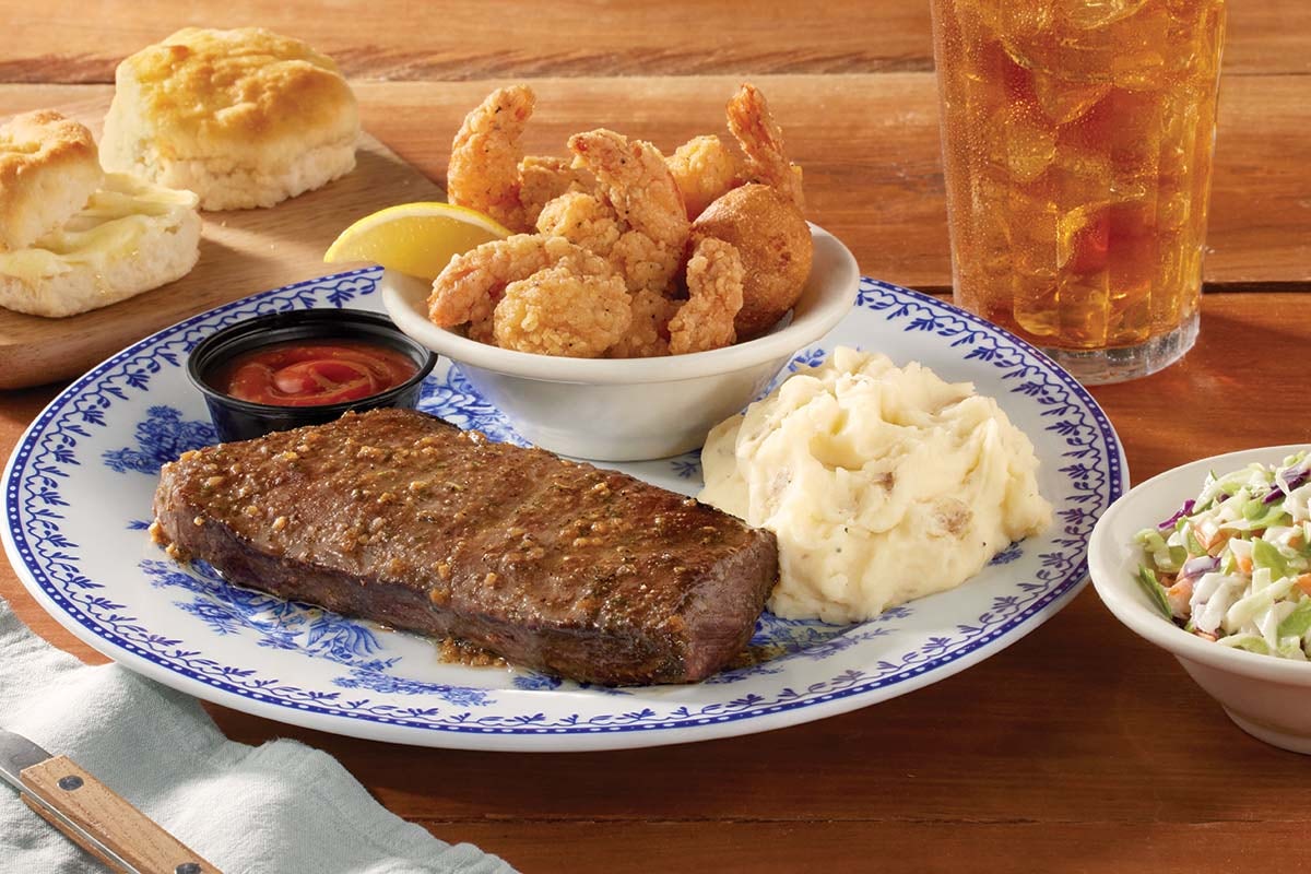 Order Skillet Sirloin Steak Sampler* food online from Cracker Barrel store, Rochester on bringmethat.com