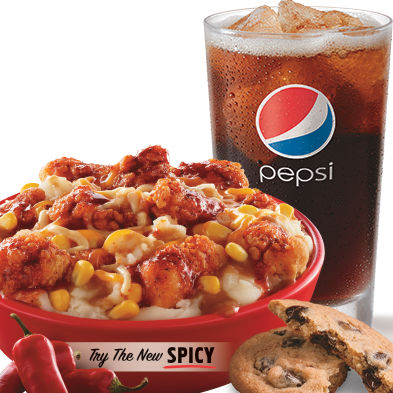 Order Spicy Famous Bowl Combo food online from KFC store, Burleson on bringmethat.com