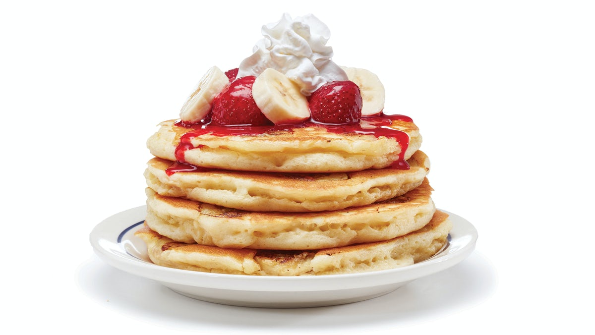 Order Strawberry Banana Pancakes food online from Ihop store, Grand Rapids on bringmethat.com