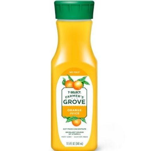 Order 7 Select Farmers Grove Orange Juice 11.5oz food online from 7-Eleven store, Arlington on bringmethat.com