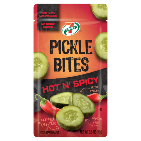 Order 7-Select Hot Pickle Bites 3.5oz food online from 7-Eleven store, Arlington on bringmethat.com