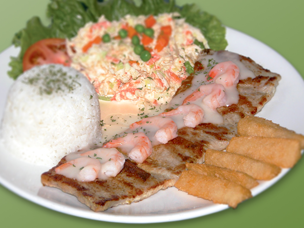 Order 36. Lomo de Cerdo en Salsa con Camarones food online from Cositas Ricas Corp store, Queens on bringmethat.com