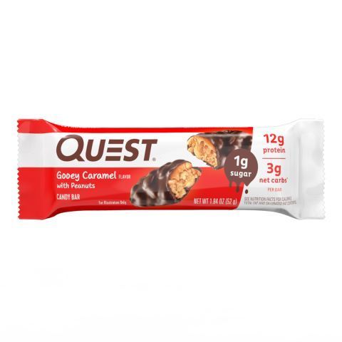 Order Quest Protein Candy Bar Gooey Caramel with Peanuts 1.84oz food online from 7-Eleven store, Bellflower on bringmethat.com