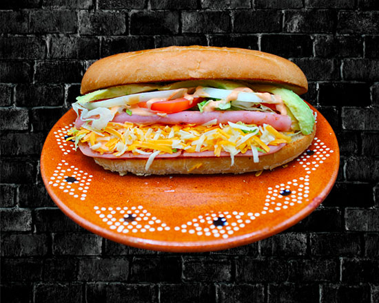 Order Ham Torta food online from Rivas Mexican Grill#4 store, Henderson on bringmethat.com