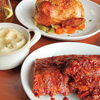 Order Rotisserie Chicken and Ribs Family Meal (Large) food online from Hof Hut store, Long Beach on bringmethat.com