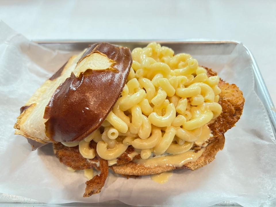 Order Fat Jack Mac Attack Chicken Sandwich food online from Burgerology Express store, Syosset on bringmethat.com