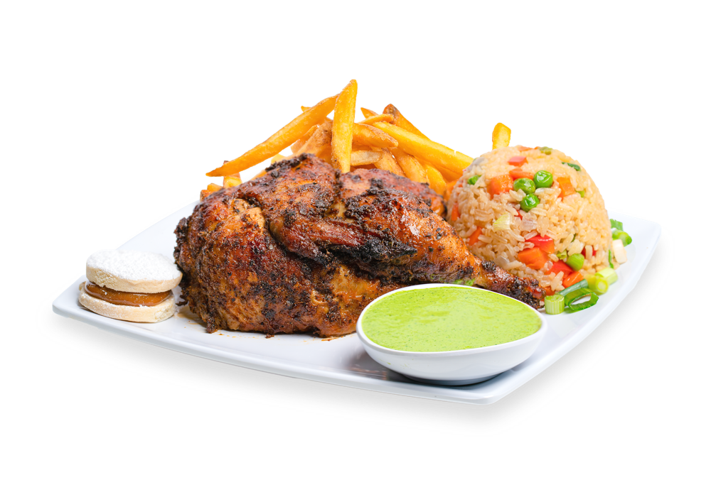 Order Half Peruvian Rotisserie Chik'n Meal food online from Just Chik'n store, Rochester on bringmethat.com