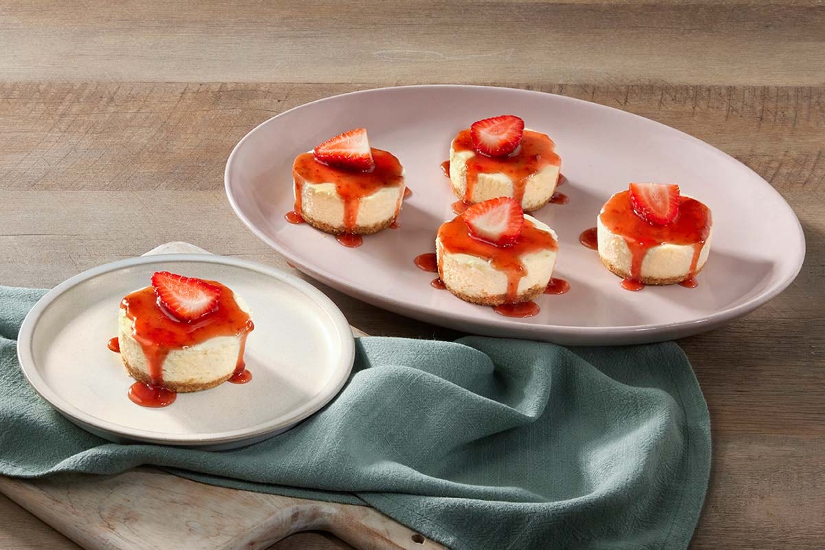 Order Mini Strawberry Cheesecakes food online from Cracker Barrel store, Rochester on bringmethat.com