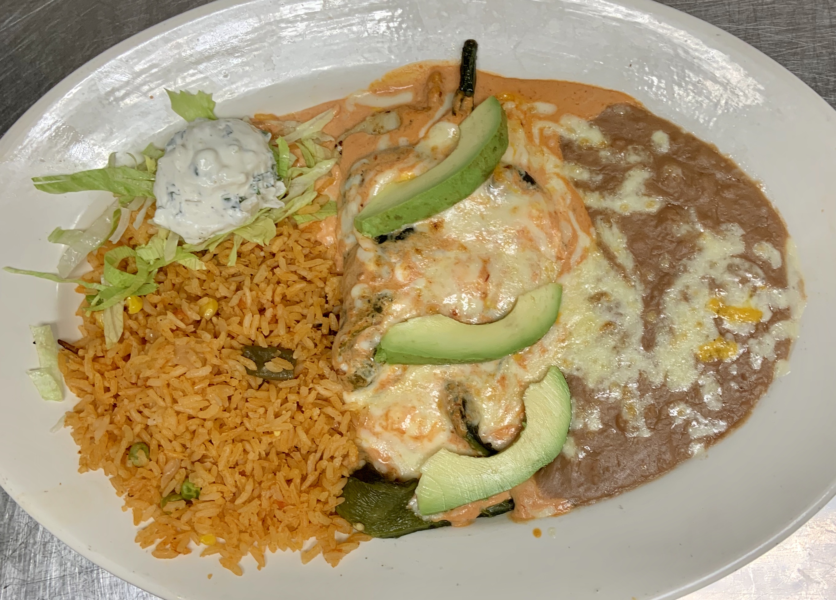 Order Seafood Chile Relleno food online from Pepe's Mexican Food store, Montrose on bringmethat.com