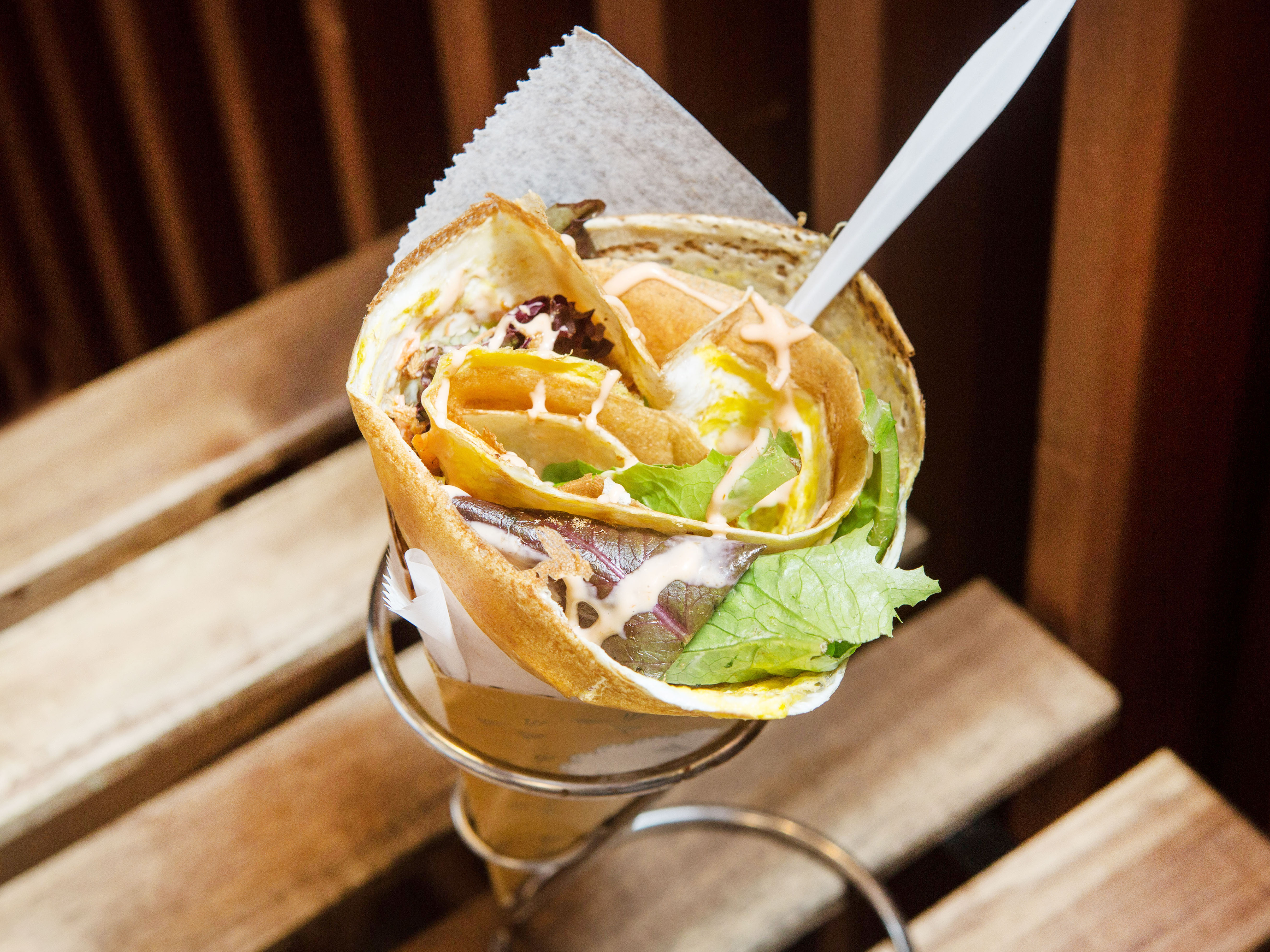 Order 5. Egg Roll Crepe food online from Tornado Crepes store, Queens on bringmethat.com