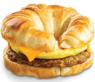 Order Croissant Sandwich with Sausage, Egg & Cheese food online from The Human Bean store, Lexington on bringmethat.com