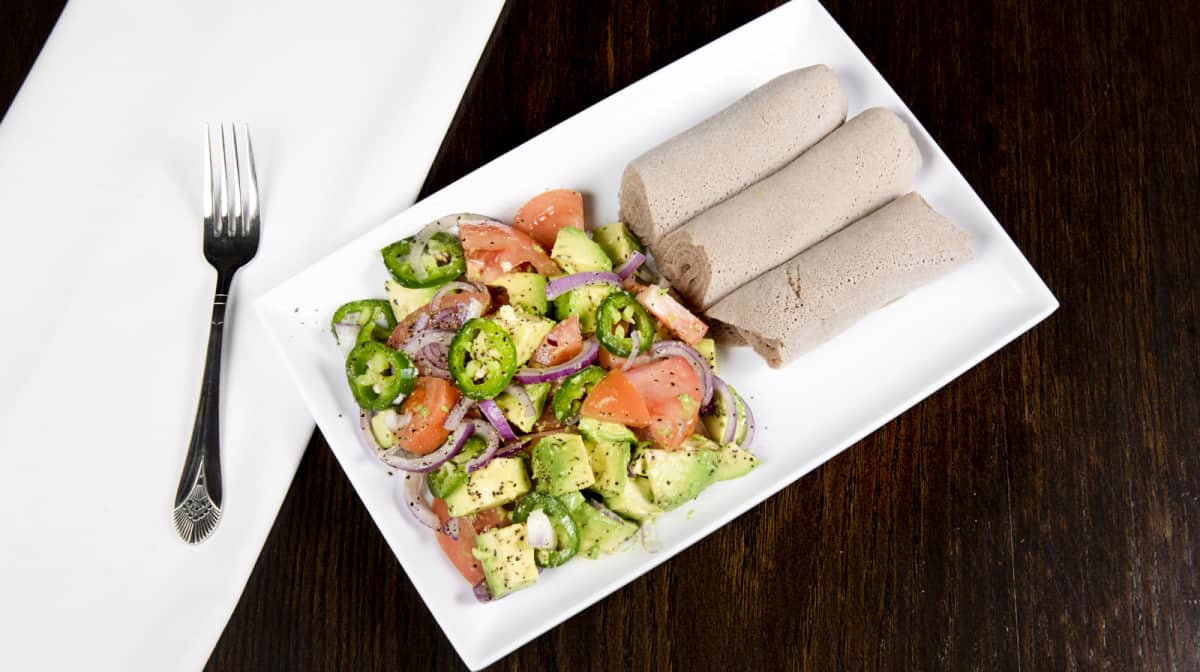 Order Avocado Salad food online from Makeda Ethiopian Restaurant store, Alexandria on bringmethat.com