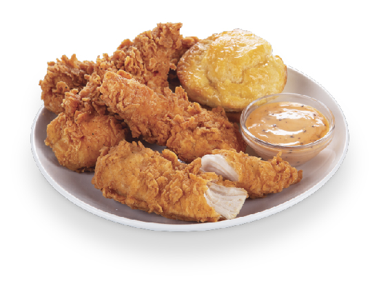 Order 4 PC Cajun Tenders & (1) Biscuit Only food online from Krispy Krunchy Chicken store, Fullerton on bringmethat.com
