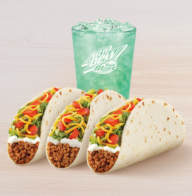 Order 3 Soft Tacos Supreme® Combo food online from Taco Bell store, Proctorville on bringmethat.com