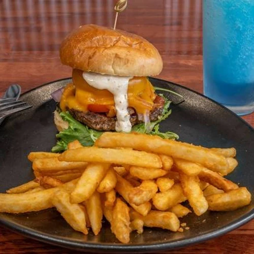 BBQ burger from Green's Grill & Sushi Bar