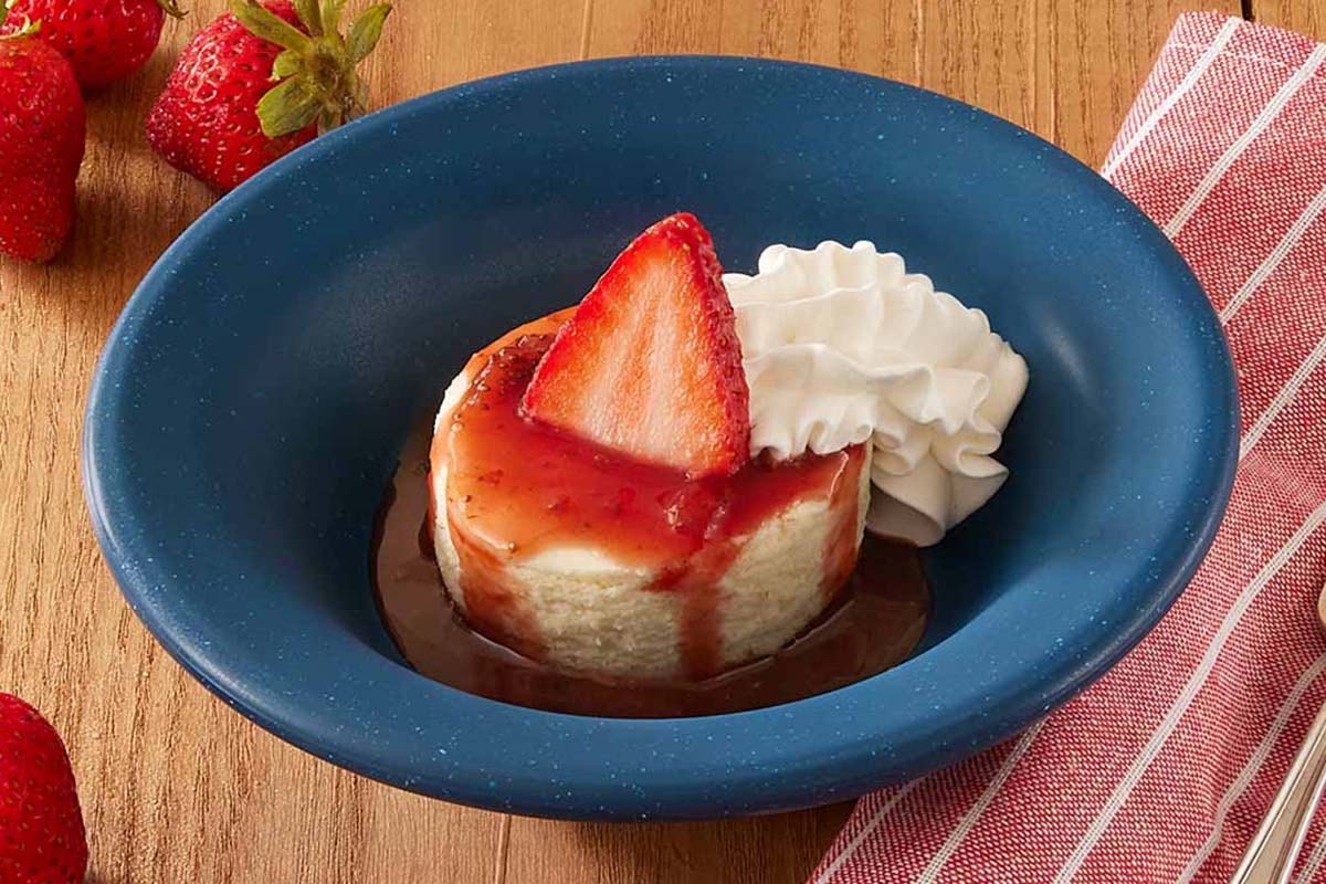 Order Mini Strawberry Cheesecake food online from Cracker Barrel store, Rochester on bringmethat.com