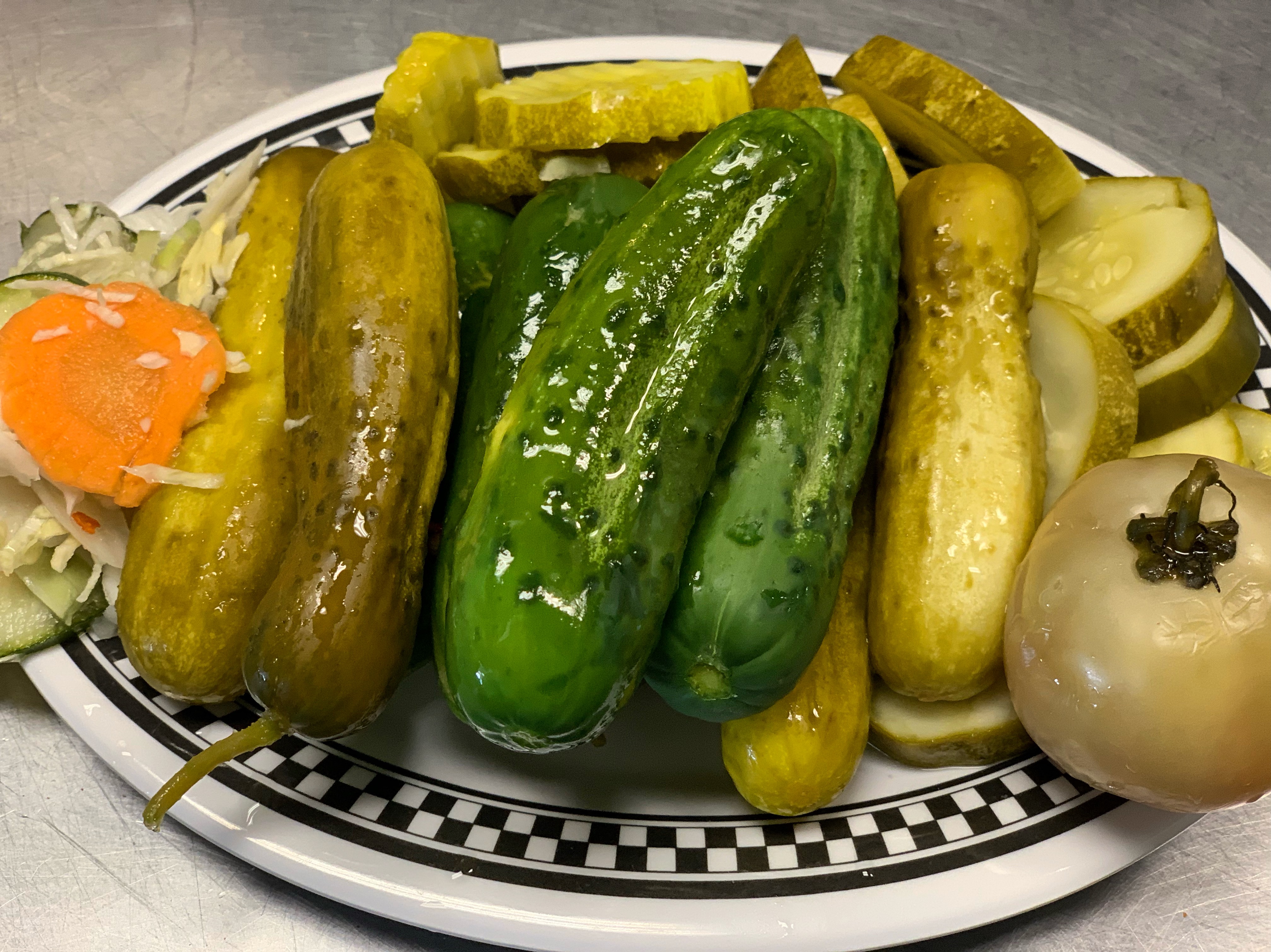 Order 1/2 lb. Pickles food online from The Kibitz Room store, Cherry Hill on bringmethat.com