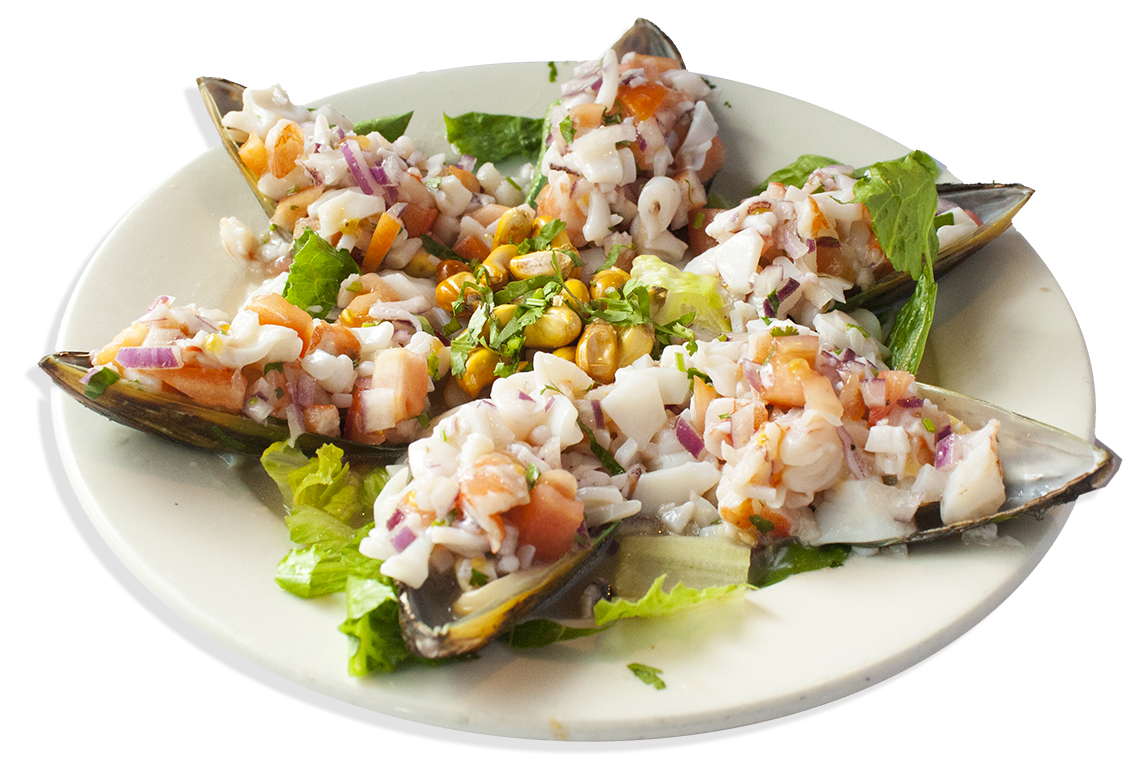 Order Choritos a la Chalaca food online from Riko Peruvian Cuisine store, Queens on bringmethat.com