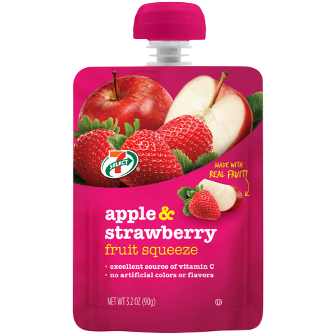 Order 7-Select Apple Strawberry Fruit Squeeze food online from 7-Eleven store, Bellflower on bringmethat.com
