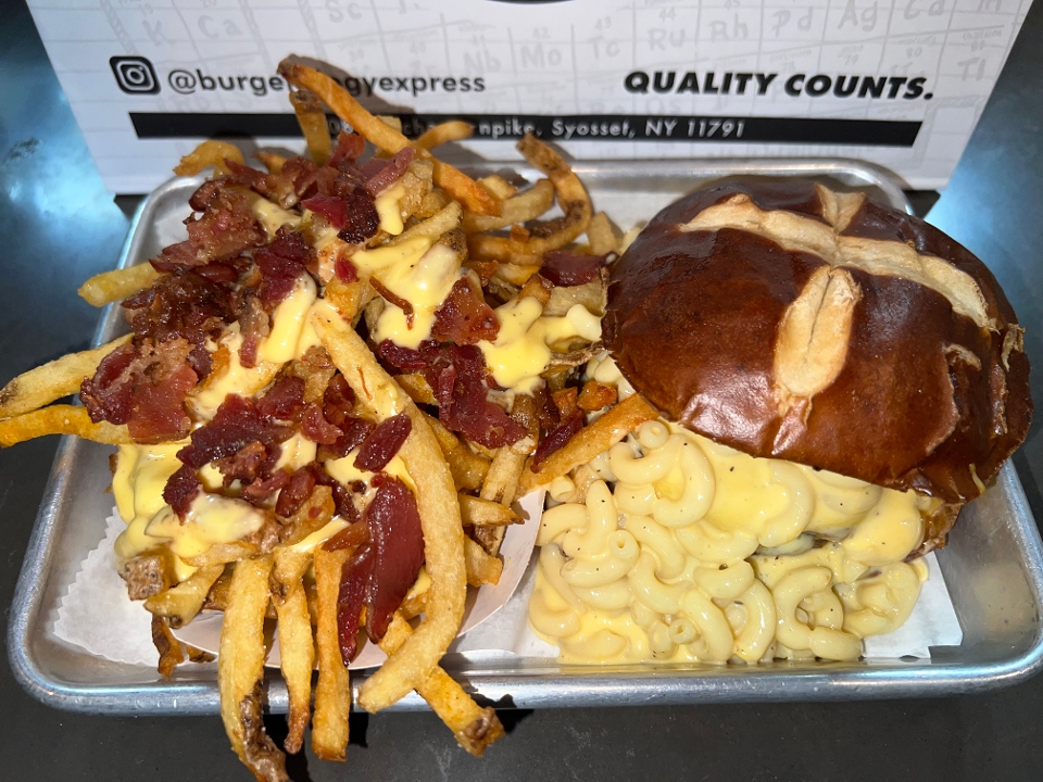 Order Mac Attack Burger Combo Meal food online from Burgerology Express store, Syosset on bringmethat.com