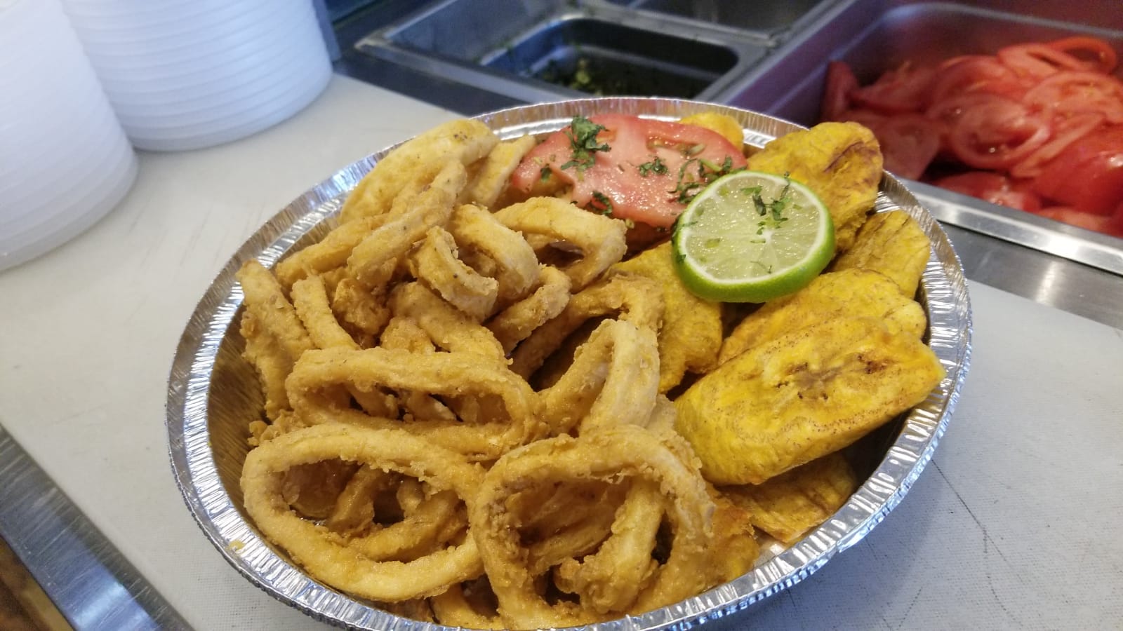 Order Calamares Fritos food online from Sabores Latinos Restaurant & Bakery Corp. store, Richmond Hill on bringmethat.com