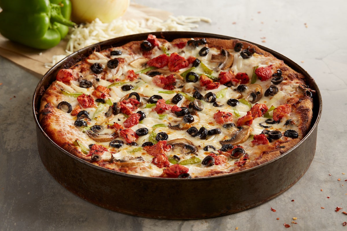 Order Vegetarian Pizza - Mini food online from BJ's Restaurant & Brewhouse store, Waco on bringmethat.com