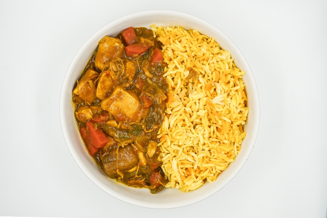 Order Chicken Curry Rice Bowl (GF) food online from Afro Deli store, Saint Paul on bringmethat.com