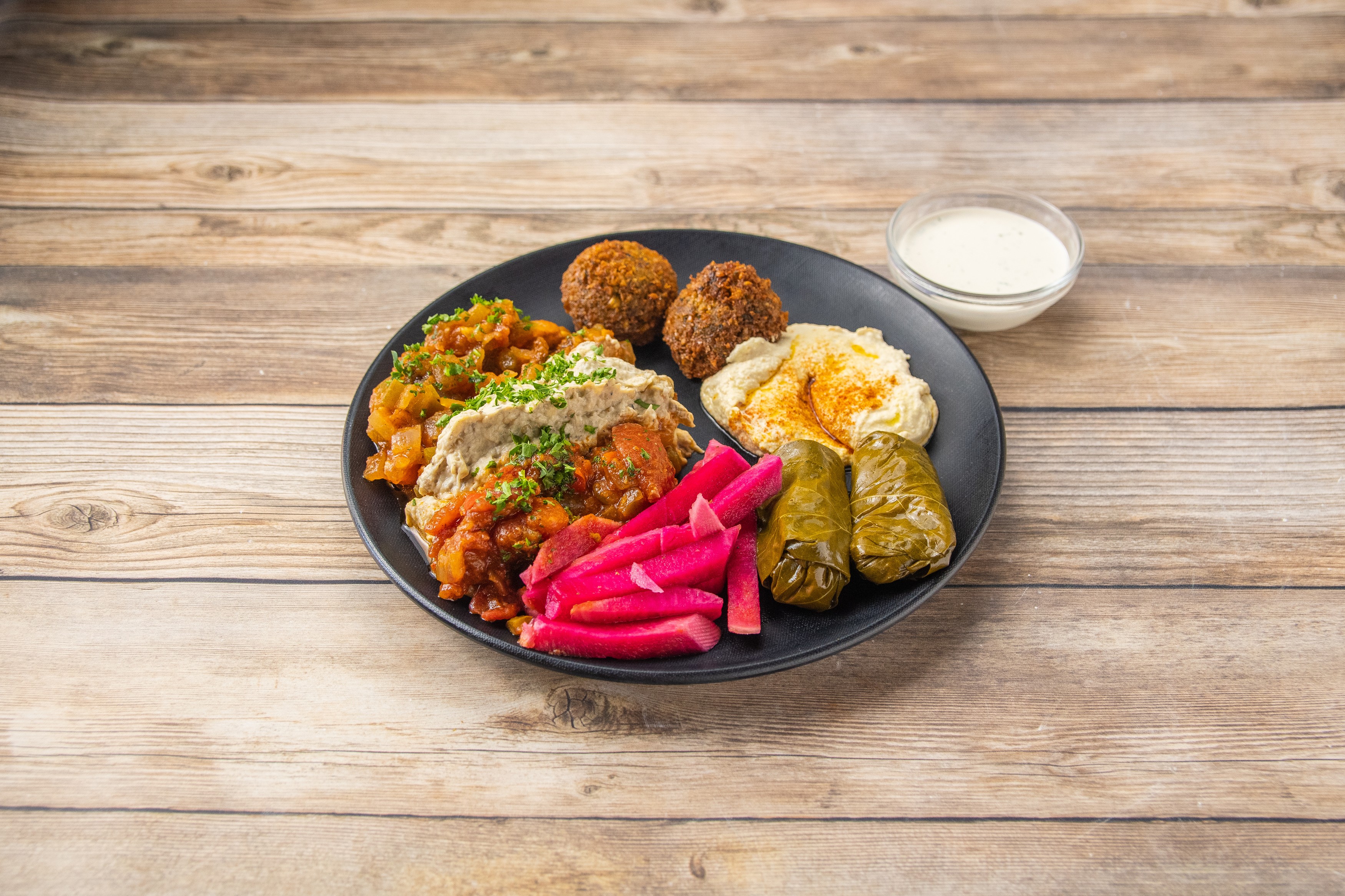 Order 1/2 Sampler Platter food online from Kabab Burger store, Lafayette on bringmethat.com
