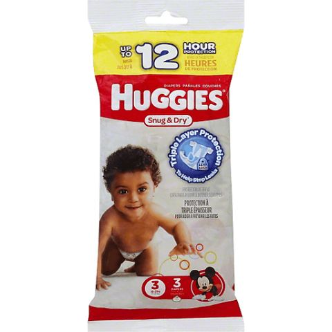 Order Huggies Snug & Dry Diapers 3 3 Count food online from 7-Eleven store, Natick on bringmethat.com