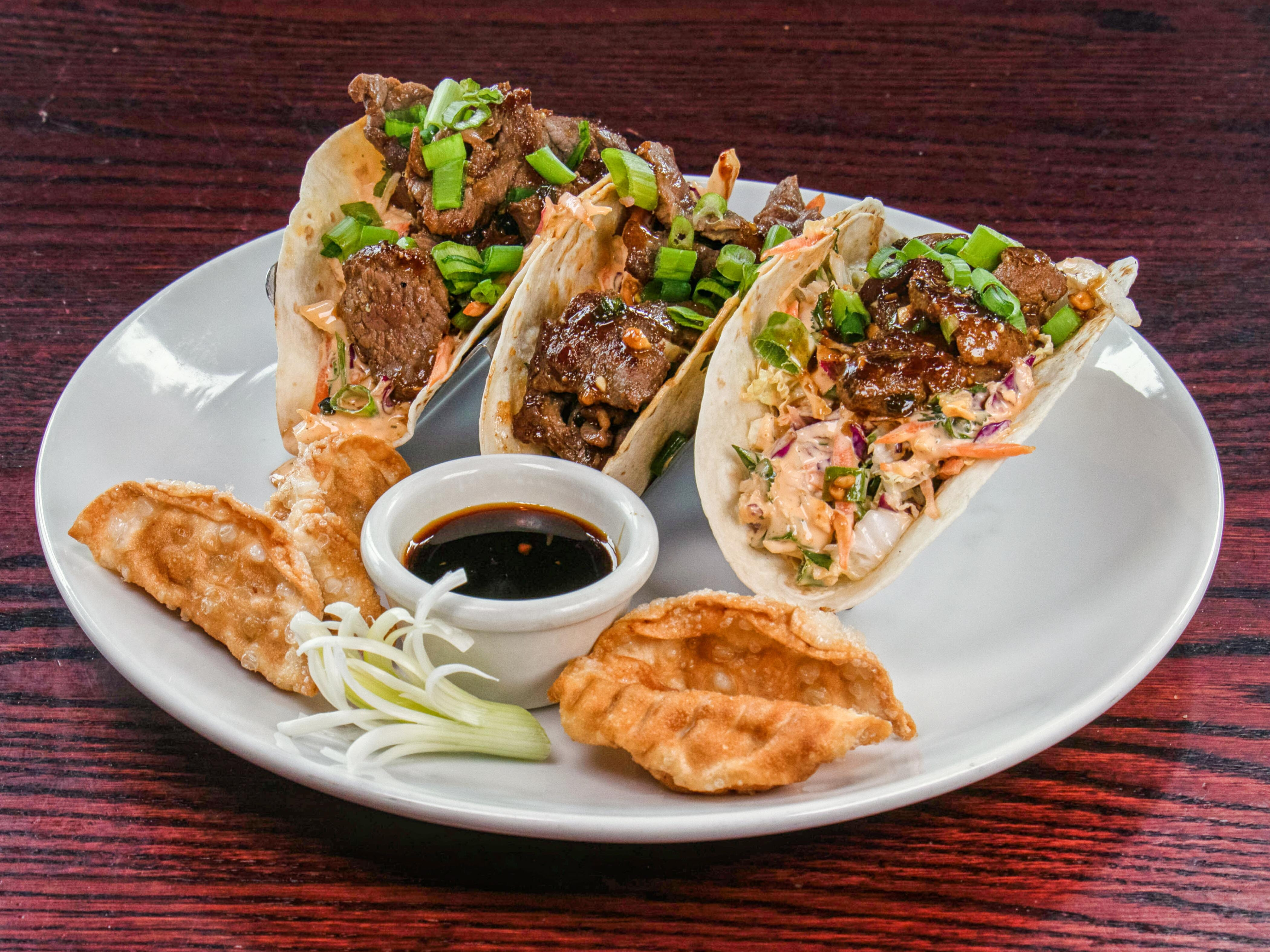Order Bulgogi Beef Street Tacos food online from The Bungalow Lakehouse store, Sterling on bringmethat.com