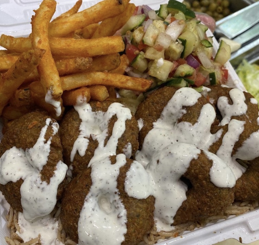 Order Falafel Over Rice Platter food online from Halal Munchies store, Queens on bringmethat.com